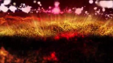 Parlak enerjinin sihirli dalgaları. Yüksek teknoloji gökkuşağı ışık parçacıkları ve bokeh enerjisi.