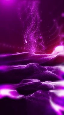 Parlak enerjinin sihirli dalgaları. Yüksek teknoloji gökkuşağı ışık parçacıkları ve bokeh enerjisi.