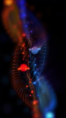 Uzaydaki perspektifi değiştiren sanal dalgaların soyutlanması, gelecekteki desenleri yaratan, sizi yaratıcı bir fantezi atmosferine sokan.