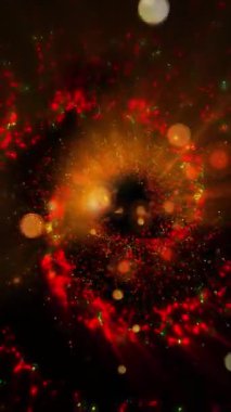 Peri masalı aydınlanması. Hayal ürünü bir galaksinin altın spiral havai fişekleri