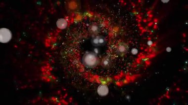 Peri masalı aydınlanması. Hayal ürünü bir galaksinin altın spiral havai fişekleri