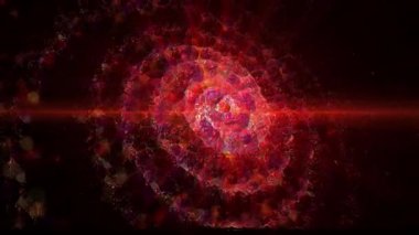 Büyüleyici bir manzara. Galaksinin spirali düzgün bir şekilde döner, göktaşları ve plazma akıntıları yayar..