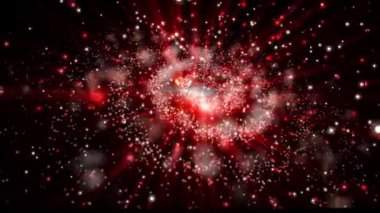 Büyüleyici bir manzara. Galaksinin spirali düzgün bir şekilde döner, göktaşları ve plazma akıntıları yayar..