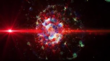 Büyüleyici bir manzara. Galaksinin spirali düzgün bir şekilde döner, göktaşları ve plazma akıntıları yayar..