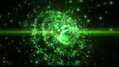 Büyüleyici bir manzara. Galaksinin spirali düzgün bir şekilde döner, göktaşları ve plazma akıntıları yayar..