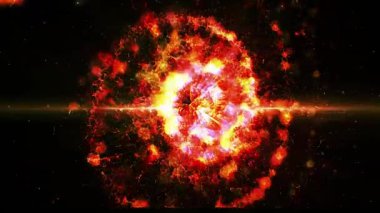 Büyüleyici bir manzara. Galaksinin spirali düzgün bir şekilde döner, göktaşları ve plazma akıntıları yayar..