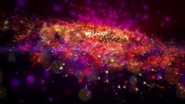 Büyüleyici bir manzara. Galaksinin spirali düzgün bir şekilde döner, göktaşları ve plazma akıntıları yayar..