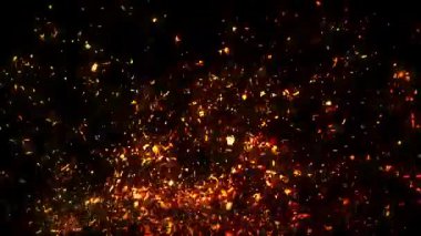 Parlak kıvılcım kıvılcımları ve dart oku uzayda.