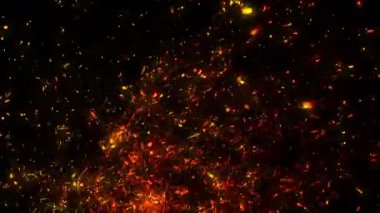 Parlak kıvılcım kıvılcımları ve dart oku uzayda.