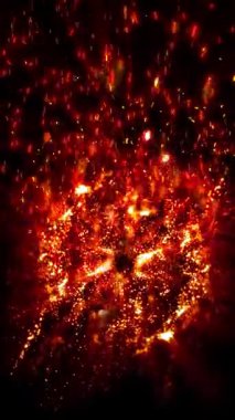 Parlak ışıkla dolu kozmik madde sanal uzayda döner ve enerji yayar..