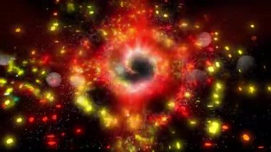 Peri masalı aydınlanması. Hayal ürünü bir galaksinin altın spiral havai fişekleri