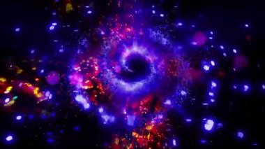 Peri masalı aydınlanması. Hayal ürünü bir galaksinin altın spiral havai fişekleri