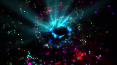 Peri masalı aydınlanması. Hayal ürünü bir galaksinin altın spiral havai fişekleri