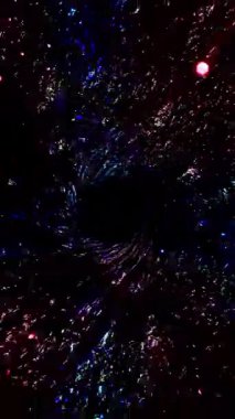  Bir kara delik büyük, parlak bir gezegeni içine çeker, enerji ve ışık yayar..