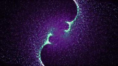 Parlak ışıkla dolu kozmik madde sanal uzayda döner ve enerji yayar..
