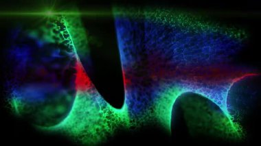 Parlak ışıkla dolu kozmik madde sanal uzayda döner ve enerji yayar..