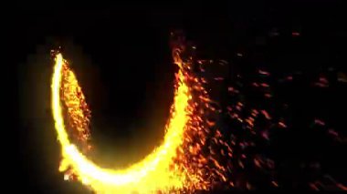 Uzay portalının parlak diski göz kamaştırıcı kıvılcımlar saçar..