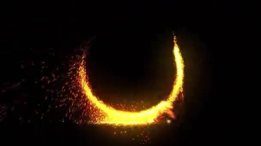 Uzay portalının parlak diski göz kamaştırıcı kıvılcımlar saçar..