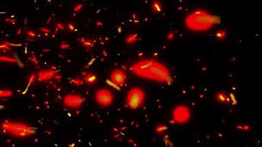 Parlak kıvılcım kıvılcımları ve dart oku uzayda.