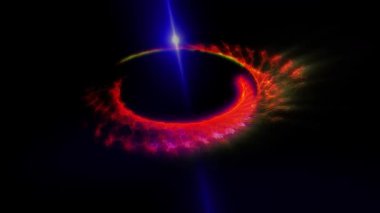 Uzay portalının parlak diski göz kamaştırıcı kıvılcımlar saçar..