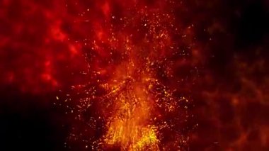 Parlak kıvılcım kıvılcımları ve dart oku uzayda.