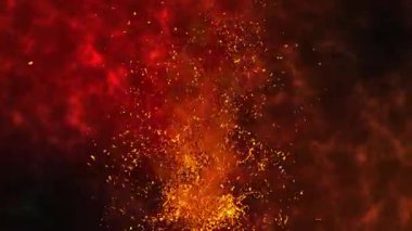 Parlak kıvılcım kıvılcımları ve dart oku uzayda.