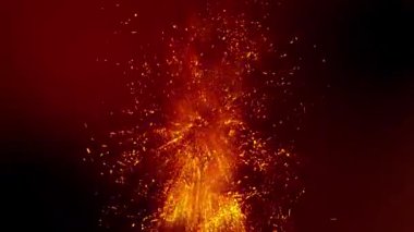 Parlak kıvılcım kıvılcımları ve dart oku uzayda.