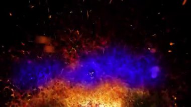 Parlak kıvılcım kıvılcımları ve dart oku uzayda.