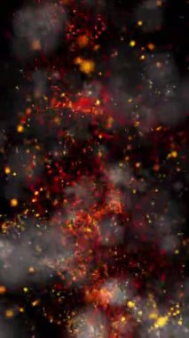 Parlak kıvılcım kıvılcımları ve dart oku uzayda.