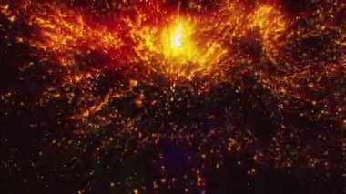 Altın ve gümüş renkli bokeh ışık parçacıklarının birleşik videosu konfeti gibi aşağıya doğru düşerken pürüzsüz bir animasyonun siyah arka planına çarpıyor..