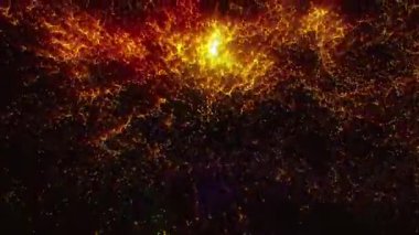 Altın ve gümüş renkli bokeh ışık parçacıklarının birleşik videosu konfeti gibi aşağıya doğru düşerken pürüzsüz bir animasyonun siyah arka planına çarpıyor..