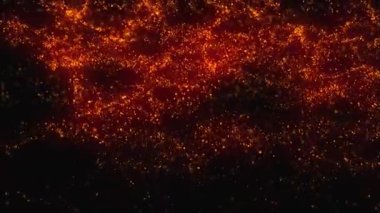 Altın ve gümüş renkli bokeh ışık parçacıklarının birleşik videosu konfeti gibi aşağıya doğru düşerken pürüzsüz bir animasyonun siyah arka planına çarpıyor..