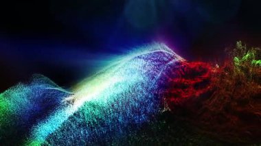 Bilinmeyen bir gezegenin manzarası perspektifi sorunsuzca değiştirir. İzleyenler için uçuşun ve varlığın etkisini yaratır..