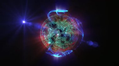 Kozmik enerjinin soyutlanması. Mobil plazma enerjisiyle dolu neon küre ışık yayar ve eşsiz bir uzay atmosferi yaratır..