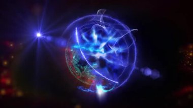 Kozmik enerjinin soyutlanması. Mobil plazma enerjisiyle dolu neon küre ışık yayar ve eşsiz bir uzay atmosferi yaratır..