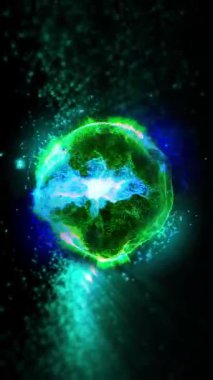 Kozmik enerjinin soyutlanması. Mobil plazma enerjisiyle dolu neon küre ışık yayar ve eşsiz bir uzay atmosferi yaratır..