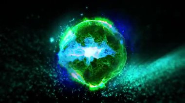 Kozmik enerjinin soyutlanması. Mobil plazma enerjisiyle dolu neon küre ışık yayar ve eşsiz bir uzay atmosferi yaratır..