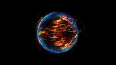 Kozmik enerjinin soyutlanması. Küre, enerji iplikçikleriyle doludur, ışık yayar, eşsiz bir uzay atmosferi yaratır..