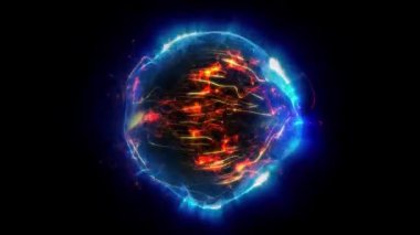 Kozmik enerjinin soyutlanması. Küre, enerji iplikçikleriyle doludur, ışık yayar, eşsiz bir uzay atmosferi yaratır..