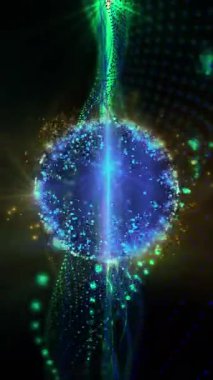 Kozmik enerjinin soyutlanması. Kaotik enerji parçacıklarıyla dolu bir küre ışık yayar ve eşsiz bir uzay atmosferi yaratır..