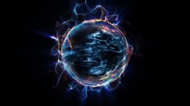 Kozmik enerjinin soyutlanması. Küre, enerji iplikçikleriyle doludur, ışık yayar, eşsiz bir uzay atmosferi yaratır..