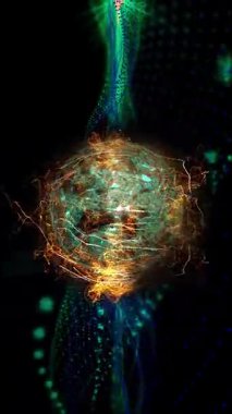 Kozmik enerjinin soyutlanması. Mobil plazma enerjisiyle dolu neon küre ışık yayar ve eşsiz bir uzay atmosferi yaratır..