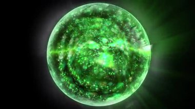 Neon kürenin içinde uzayda şekil ve konum değiştiren bir galaksi var..