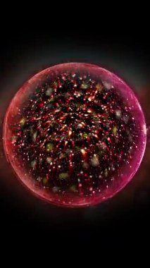 Neon kürenin içinde uzayda şekil ve konum değiştiren bir galaksi var..