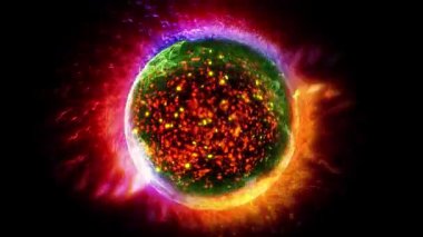 Kozmik enerjinin soyutlanması. Kaotik enerji parçacıklarıyla dolu bir küre ışık yayar ve eşsiz bir uzay atmosferi yaratır..