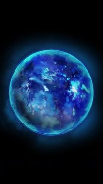 Neon kürenin içinde uzayda şekil ve konum değiştiren bir galaksi var..