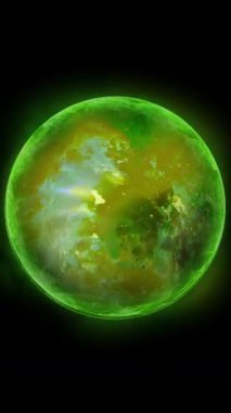 Neon kürenin içinde uzayda şekil ve konum değiştiren bir galaksi var..