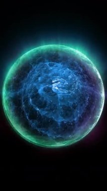 Neon kürenin içinde uzayda şekil ve konum değiştiren bir galaksi var..