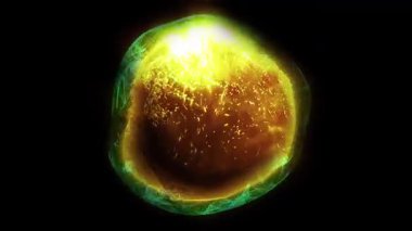 Yaşayan bir enerji küresi ağırlıksız bir su damlası gibi hareket eder ve canlı bir organizmanın hücresi gibi konumunu değiştirir..