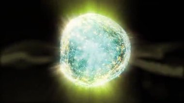 Yaşayan bir enerji küresi ağırlıksız bir su damlası gibi hareket eder ve canlı bir organizmanın hücresi gibi konumunu değiştirir..